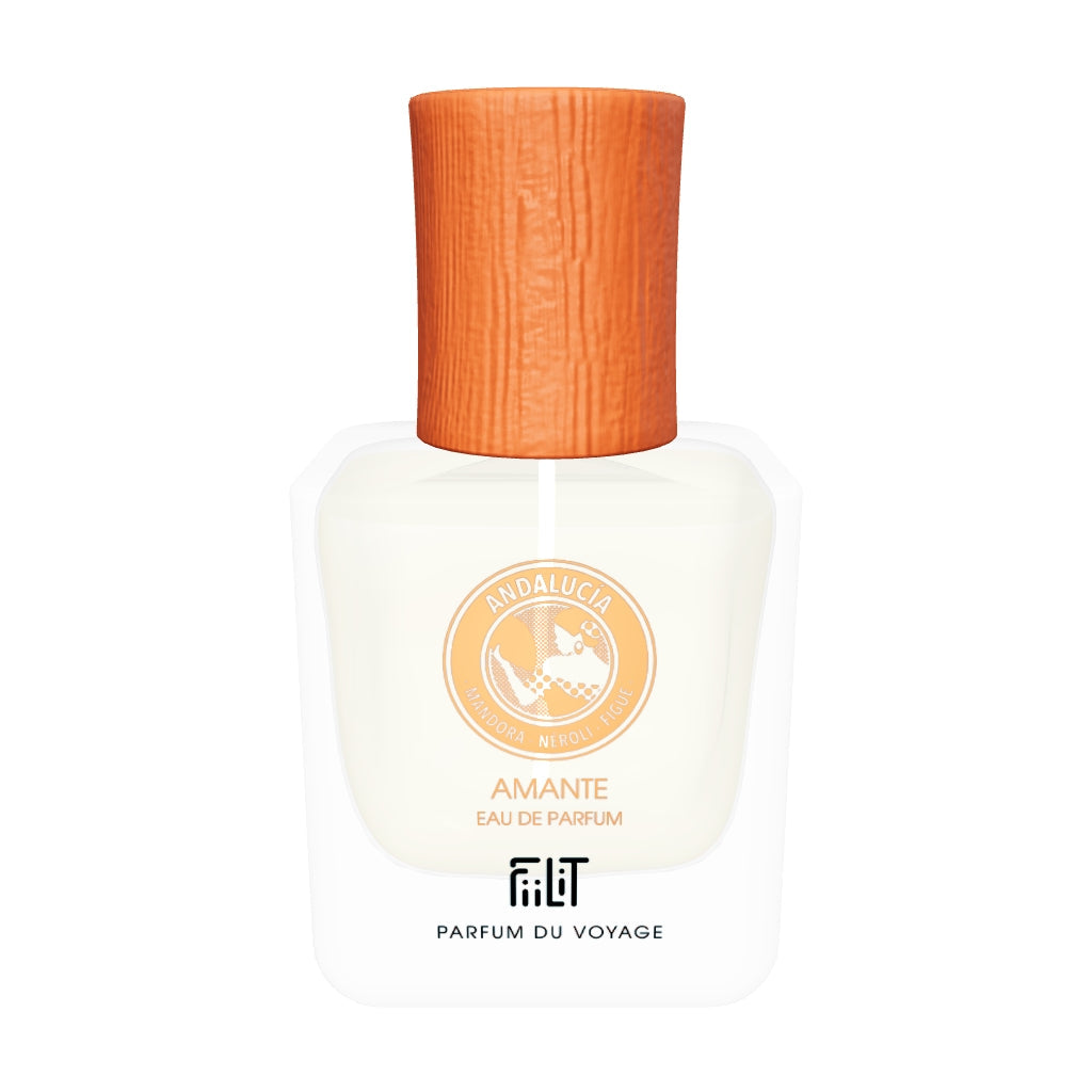 Amante Andalucía, eau de parfum FiiLiT en flacon 50 ml rechargeable, modèle 3D à faire tourner