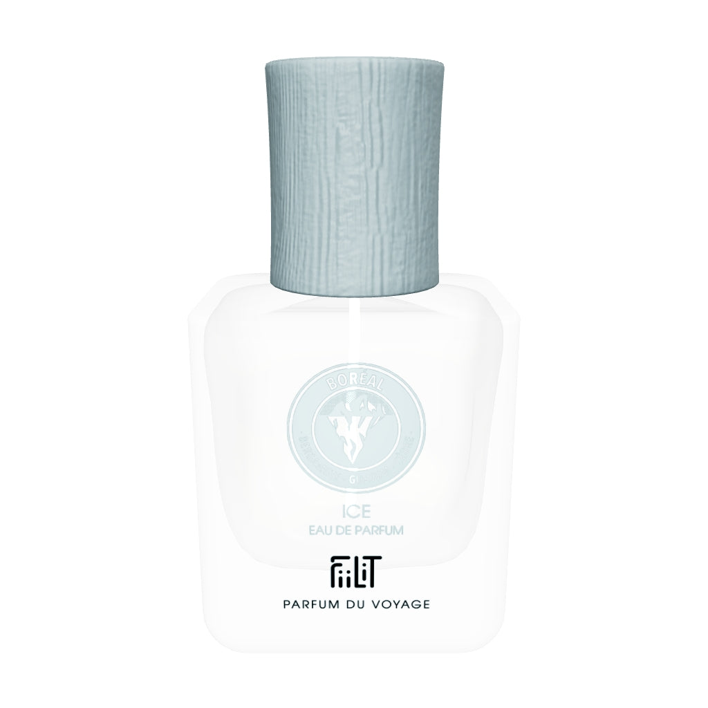 Ice Boréal, eau de parfum FiiLiT en flacon 50 ml rechargeable, modèle 3D à faire tourner