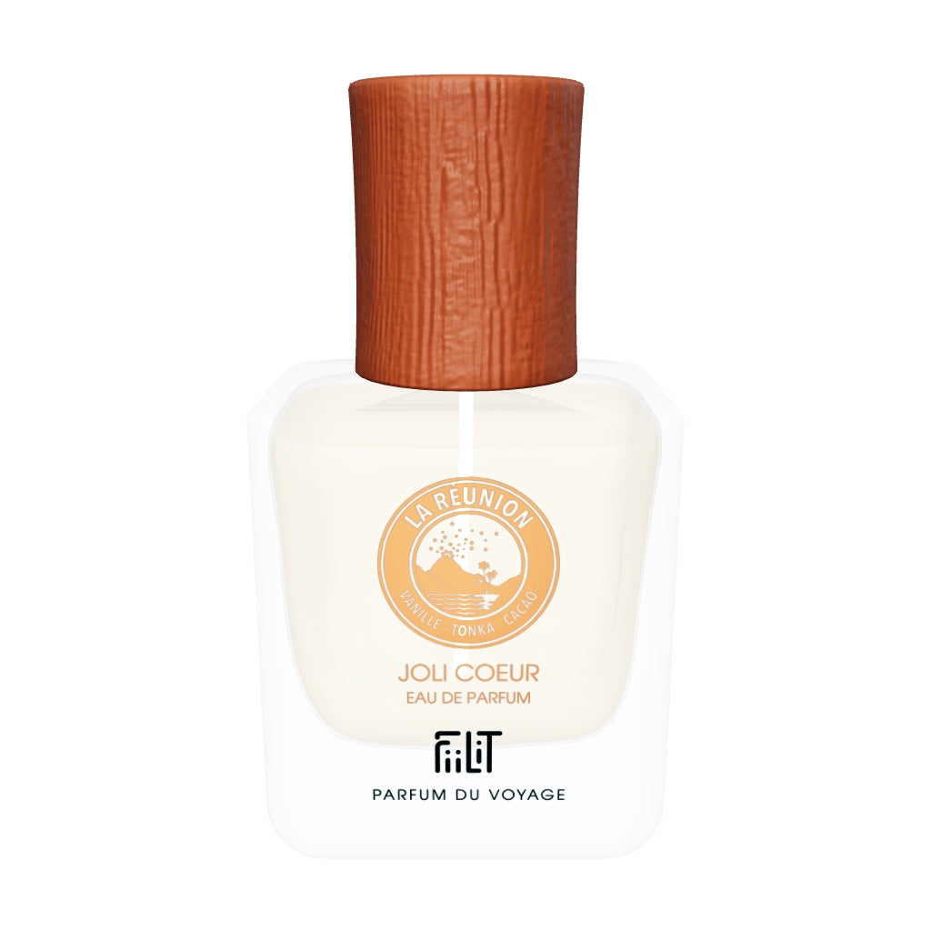 Joli Cœur La Réunion, eau de parfum FiiLiT en flacon 50 ml rechargeable, modèle 3D à faire tourner