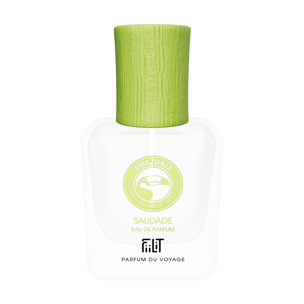 Saudade Amazonia, eau de parfum FiiLiT en flacon 50 ml rechargeable, modèle 3D à faire tourner