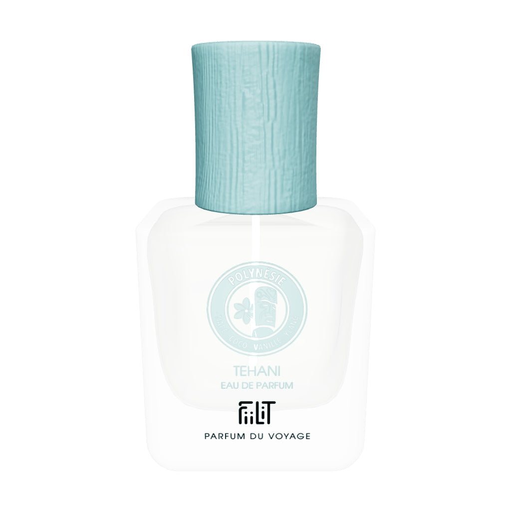 Tehani Polynésie, eau de parfum FiiLiT en flacon 50 ml rechargeable, modèle 3D à faire tourner