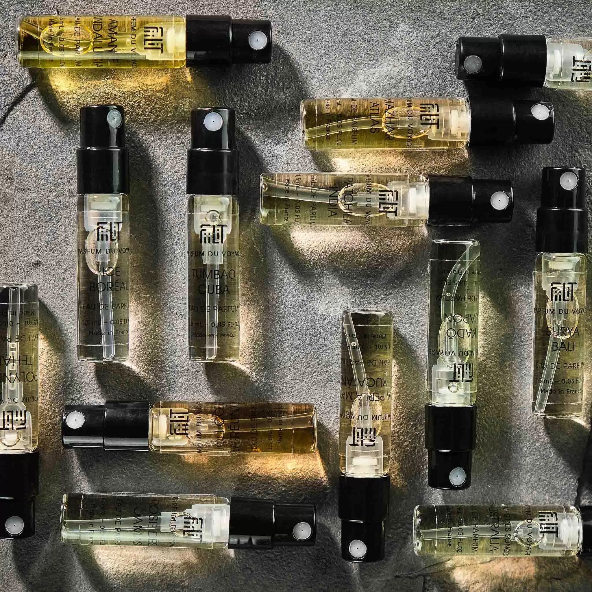 Set découverte de 14 échantillons - FiiLiT Parfum du voyageSet échantillons découverte FiiLiT Parfum du Voyage